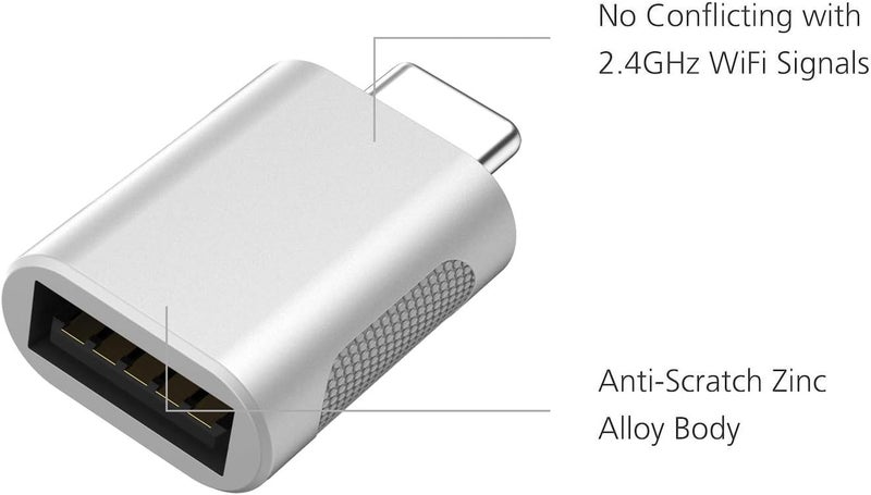 نوندا محول USB C إلى USB (عبوة من 2)، محول USB-C إلى USB 3.0، USB Type-C إلى USB، محول Thunderbolt 3 إلى USB أنثى OTG لـ MacBook Pro 2019، MacBook Air 2020، iPad Pro 2020، والمزيد من أجهزة Type-C (فضي) - Image 5