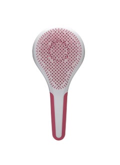 Michel Mercier Wet and Dry Hair Detangler - Soft Bristles Hair Brush - Anti-Slip Handle for Healthy, Shiny Hair - Fine Hair - Pink-White - 1 pc