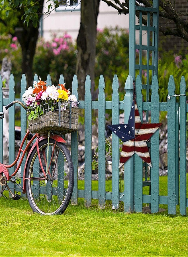Attraction Design Patriotic Metal Barn Star Wall Decor, 16.5inch Hanging Country Rustic Metal Star for July 4th Decoration - Image 2