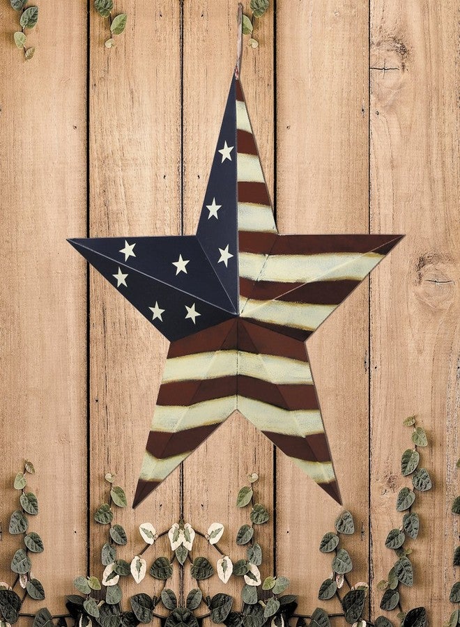 Attraction Design Patriotic Metal Barn Star Wall Decor, 16.5inch Hanging Country Rustic Metal Star for July 4th Decoration - Image 4