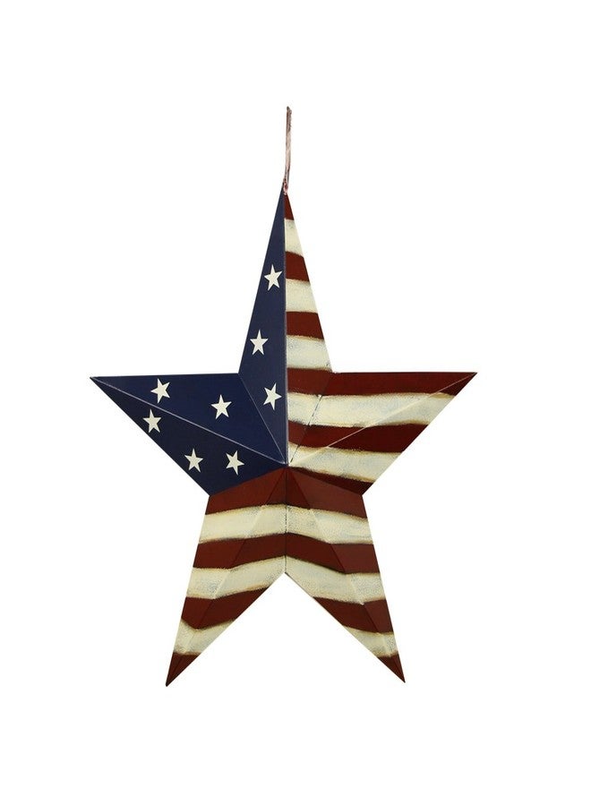 Attraction Design Patriotic Metal Barn Star Wall Decor, 16.5inch Hanging Country Rustic Metal Star for July 4th Decoration - Image 1