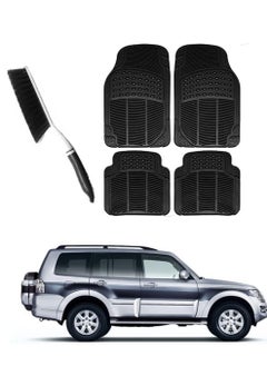 Rubber Floor Car Mats for Mitsubishi Pajero – Set of 4 Mats with Cleaning Brush