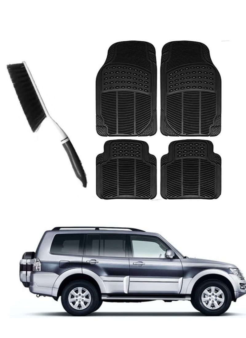 TORONTO - Rubber Floor Car Mats for Mitsubishi Pajero – Set of 4 Mats with Cleaning Brush - Image 1