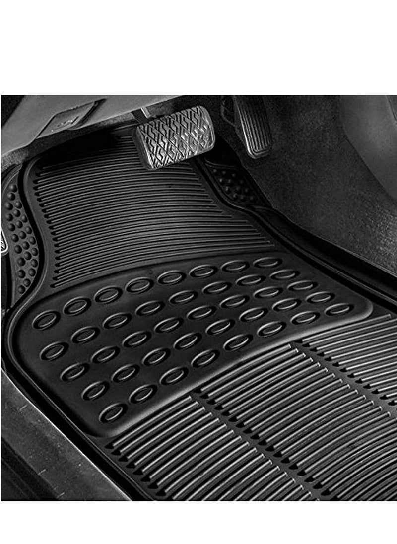 TORONTO - Rubber Floor Car Mats for Mitsubishi Pajero – Set of 4 Mats with Cleaning Brush - Image 1