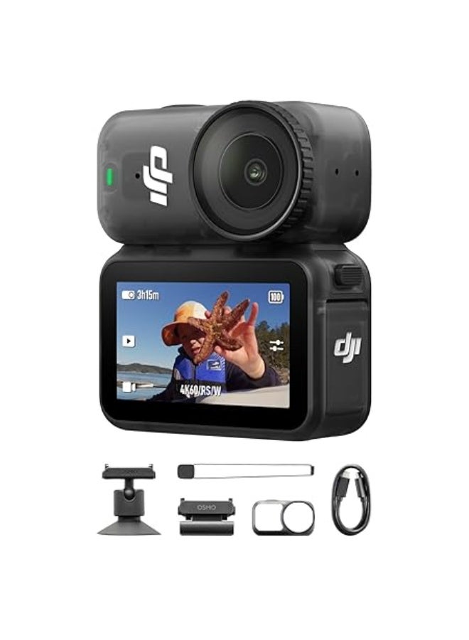 أوسمو Osmo Nano Standard Combo (128GB) - Small 4K/60fps Vlogging Camera with a 1/1.3" Sensor, 143° Wide FOV Video, 200-Min Recording, Swift Content Transfer, Magnetic POV Cam 4K for Sports, Vlog - Image 1