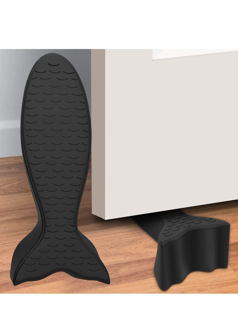 Excefore - Door Stop Wedges, 2 Pack Rubber Door Stoppers with Holders, Stackable and Slip-Resistant for Tiles, Carpet, Wood and Laminate Floors and Other Floor Surfaces Stop - Image 1