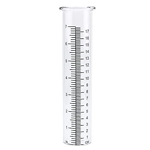 QMET 7" Capacity Rain Gauge Glass Replacement Tube for Yard Garden Outdoor Home (1PC) - Image 1