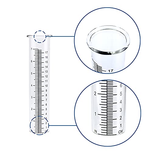 QMET 7" Capacity Rain Gauge Glass Replacement Tube for Yard Garden Outdoor Home (1PC) - Image 3