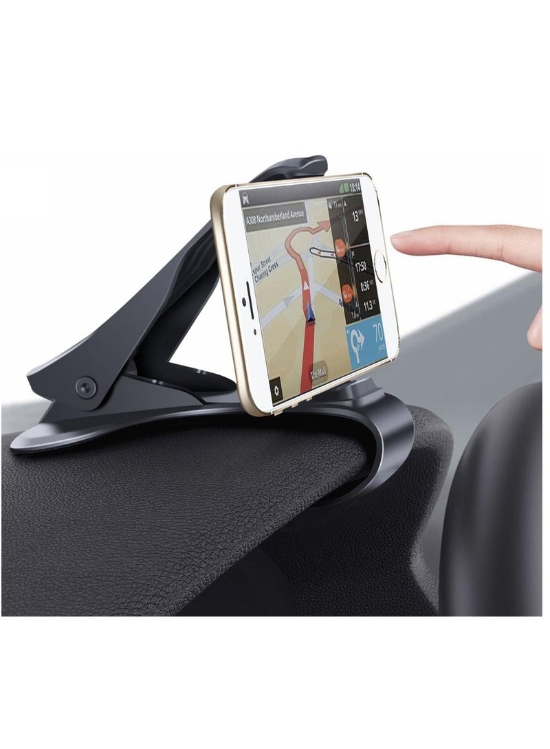 ELTRAZONE Car Phone Clip Holder Dash HUD Mount Clamp Mobile Satnav GPS Cradle for iPhone 13/12 /11 Pro Max XS XR Samsung S20 S10 A71 Huawei P40 Nokia OnePlus Black - Image 1
