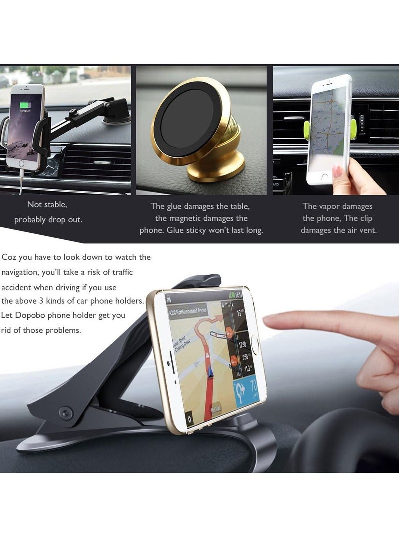 ELTRAZONE Car Phone Clip Holder Dash HUD Mount Clamp Mobile Satnav GPS Cradle for iPhone 13/12 /11 Pro Max XS XR Samsung S20 S10 A71 Huawei P40 Nokia OnePlus Black - Image 2