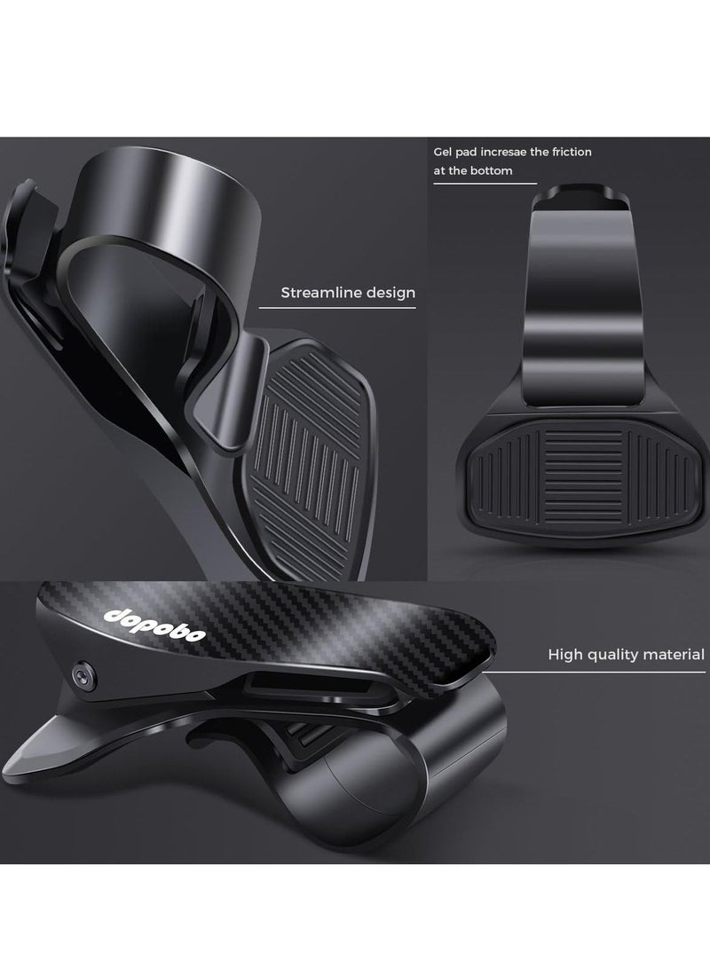 ELTRAZONE Car Phone Clip Holder Dash HUD Mount Clamp Mobile Satnav GPS Cradle for iPhone 13/12 /11 Pro Max XS XR Samsung S20 S10 A71 Huawei P40 Nokia OnePlus Black - Image 4