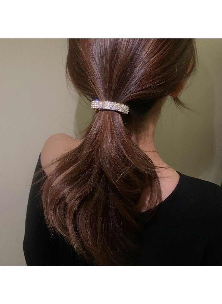 Goolsky Copper Inlaid Rhinestone Back Head Temperament Clip All-match Ponytail Button Hair Accessories Hair Clip Spring Clip  - Image 2
