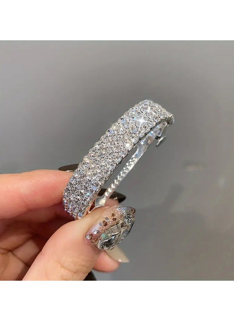 Goolsky Copper Inlaid Rhinestone Back Head Temperament Clip All-match Ponytail Button Hair Accessories Hair Clip Spring Clip  - Image 1