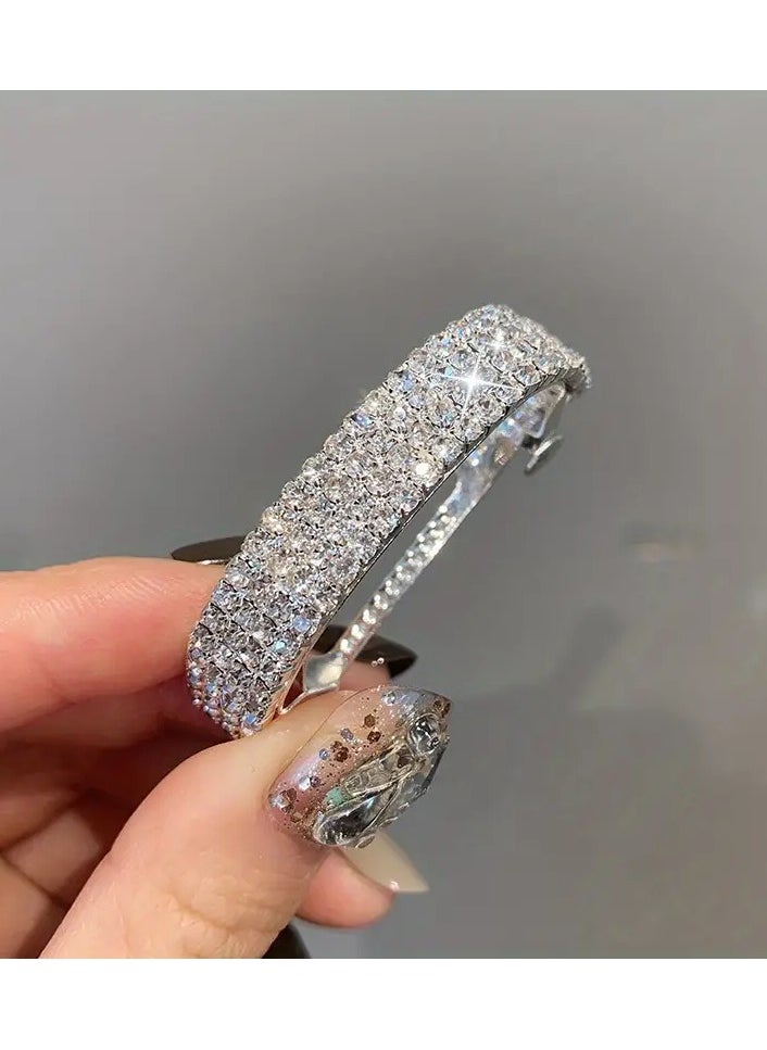 Goolsky Copper Inlaid Rhinestone Back Head Temperament Clip All-match Ponytail Button Hair Accessories Hair Clip Spring Clip  - Image 5