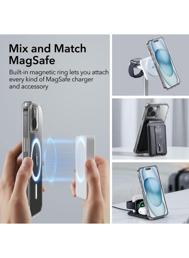اي اس ار مجموعة حافظات ESR لهاتف iPhone 15، واقي شاشة واحد من الزجاج المقوى، مجموعة واحدة من واقيات العدسات، حماية من الدرجة العسكرية، حافظة هاتف MagSafe مقاومة للاصفرار والخدش، سلسلة كلاسيكية، شفافة - Image 2