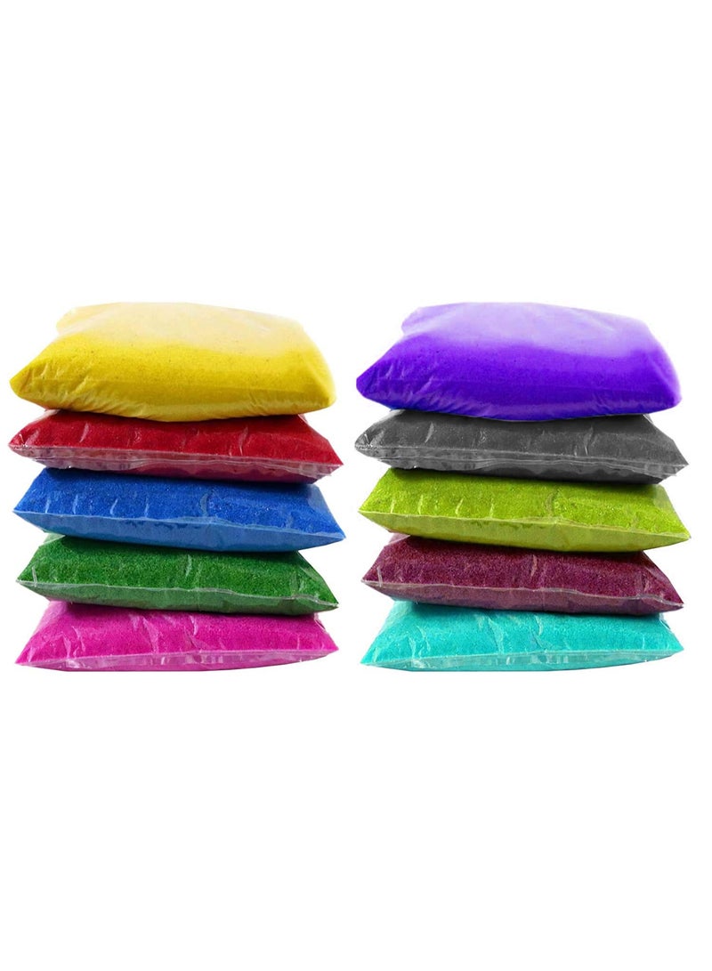 ascension Sand Rangoli Powder for Creativity, Diwali Floor Decoration (Multicolour, 80 Grams Each) - Pack of 10 - Ceramic - Image 1