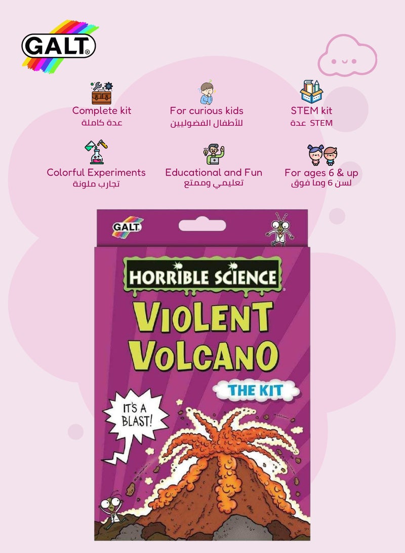Galt Toys Horrible Science Volcano Kit | DIY Erupting Plastic Volcano | Educational Science Kit for Kids | For Ages 8+ | Includes Volcano Model | Vinegar & Bicarbonate of Soda | 14x6.5x21.5 cm - Image 3