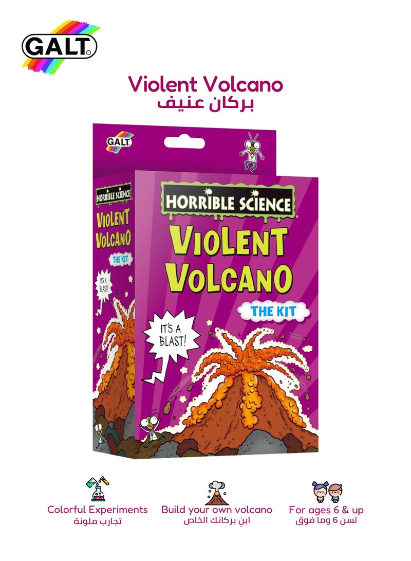 Galt Toys Horrible Science Volcano Kit | DIY Erupting Plastic Volcano | Educational Science Kit for Kids | For Ages 8+ | Includes Volcano Model | Vinegar & Bicarbonate of Soda | 14x6.5x21.5 cm - Image 1