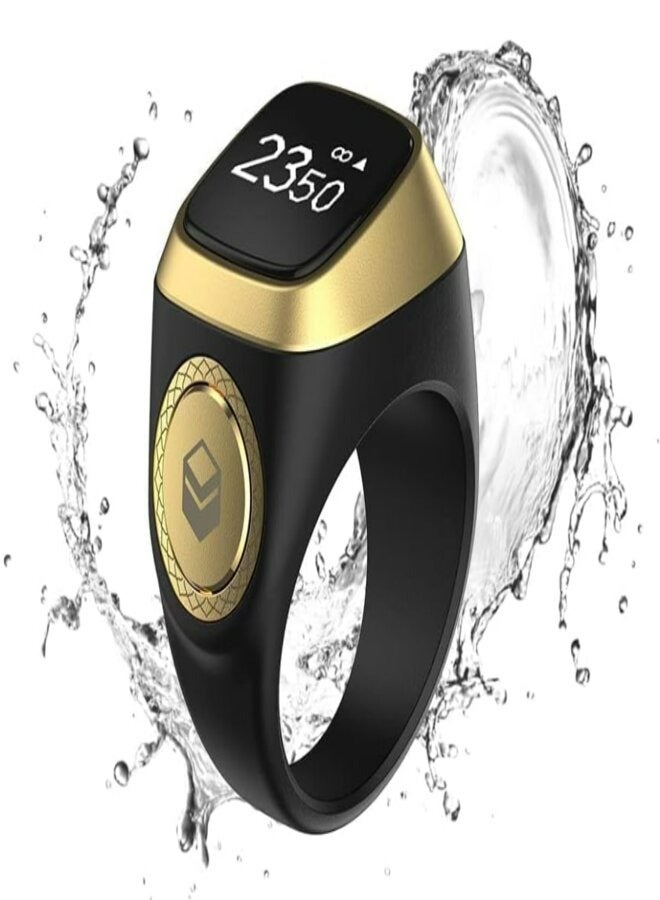 إيكيبلا حلقة تسبيح ذكر ذكية، صلاة المسلمين، تذكير توقيت الصلاة، شاشة OLED عداد التسبيح، حلقة ذكية، تقنية يمكن ارتداؤها، مقاومة للماء - أسود (22 مم) - Image 3