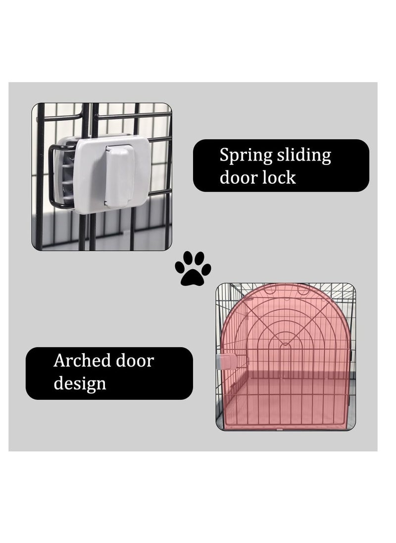 NNC PETS Cat crate with Sturdy metal wire, Pet cage for Indoor/Outdoor use, Idea for felines and small pets, Splash-proof base, Single-layer, Portable cage, Secure lock and Easy to assembly, 84 cm (Grey)  - Image 4