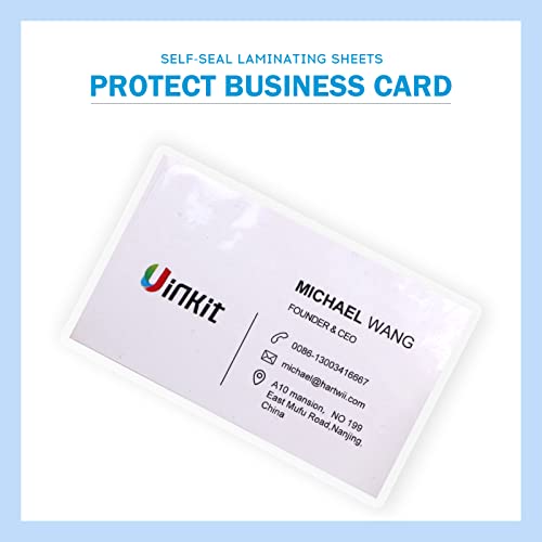 Uinkit 50-Pack Business Card Laminating Pouches, 10Mil Thick Double-Sided Seal for 2.6x3.9" Cards, Bulk Waterproofing for Employee ID Badges, Loyalty & Membership Cards, No Machine Needed - Image 4