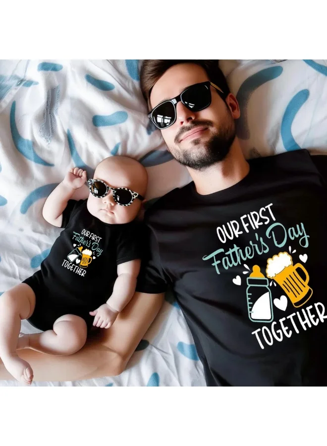 Matching Family Outfits Matching Family Outfits Our First Father’s Day Together T-Shirts | Matching Dad and Baby Outfit | Soft Cotton Fabric | New Dad Gift for Father's Day