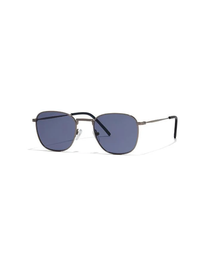 Blackout Must-Have,Unisex Sunglasses, Square Sunglasses, UV Protection: UV400 (Grey,Blue)