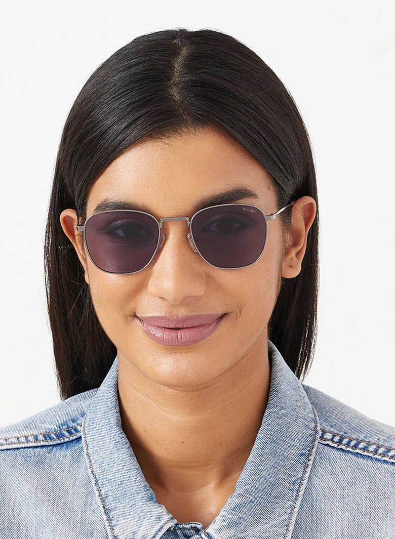 بلاك أوت نظارات شمسية للجنسين مربعة بحماية UV400 (رمادي، أزرق)