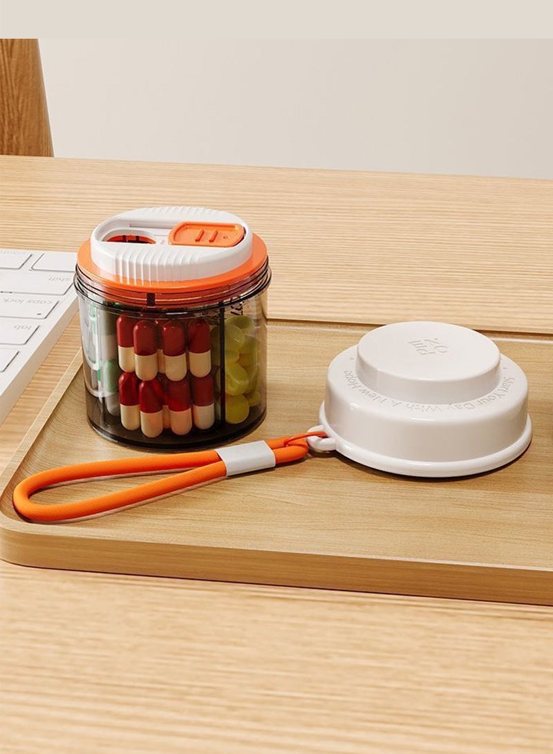 lebonaer Large Supplement Organizer Bottle, Holds Plenty of Vitamins in 1 Monthly Pill Dispenser with Anti-Mixing & Wide Openings Design, Easy to Retrieve Meds, White - Image 3