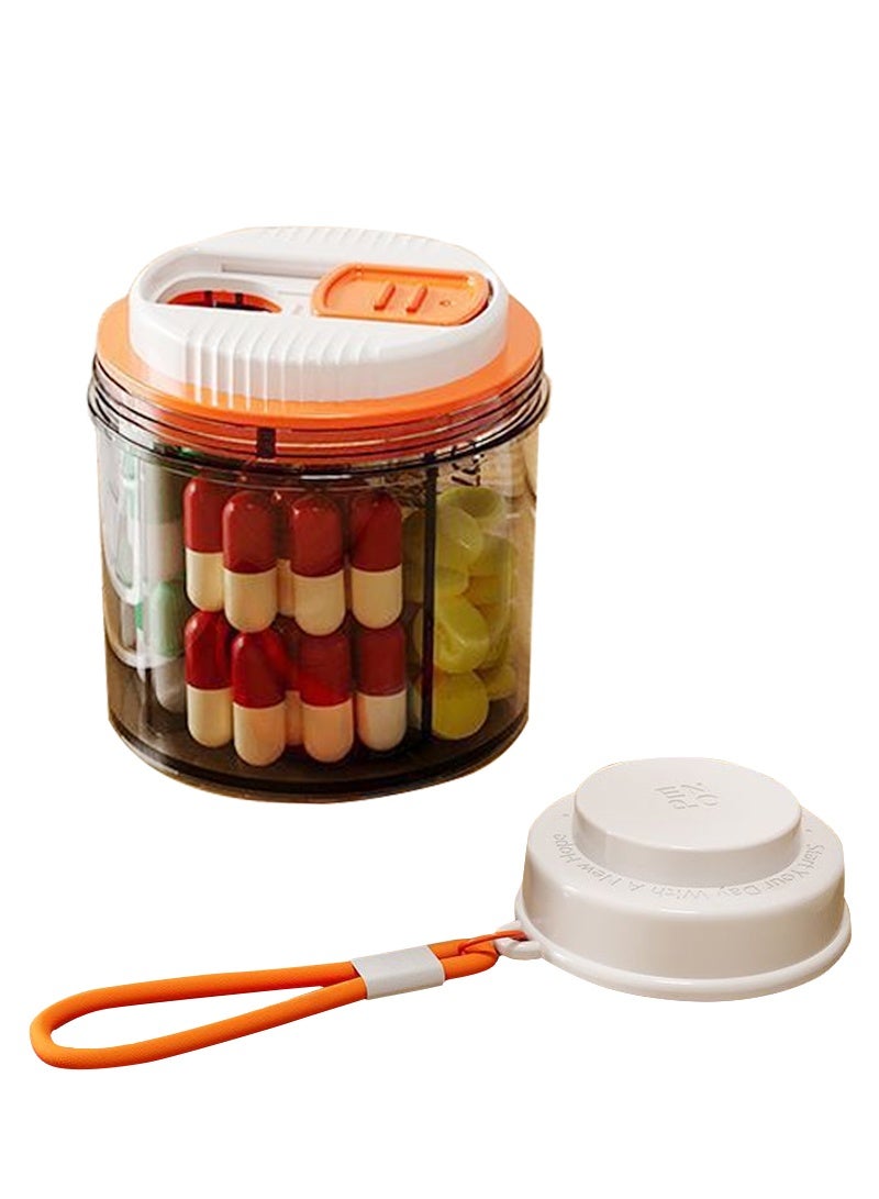 lebonaer Large Supplement Organizer Bottle, Holds Plenty of Vitamins in 1 Monthly Pill Dispenser with Anti-Mixing & Wide Openings Design, Easy to Retrieve Meds, White - Image 2