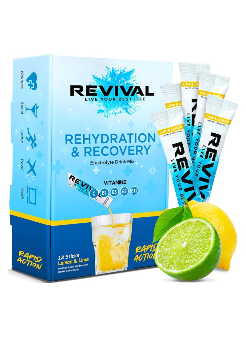 REVIVAL - Revival Rehydration And Recovery Electrolyte Drink Mix With Vitamins Lemon Lime - Image 1