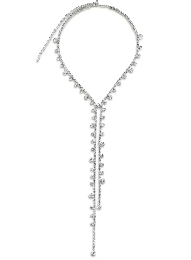 هزمير جولري Crystal Studded Sautoir Necklace
