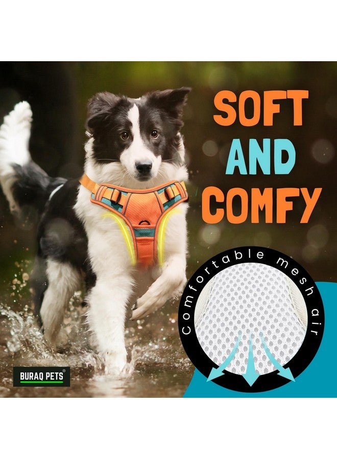 Buraq Pets Premium Dog Harness, Adjustable Dog Vest Harness, Heavy Duty Dog Belt, Perfect for Training, Walking, Running, Hiking, Comfortable & Secure Fit (S, Orange) - Image 2