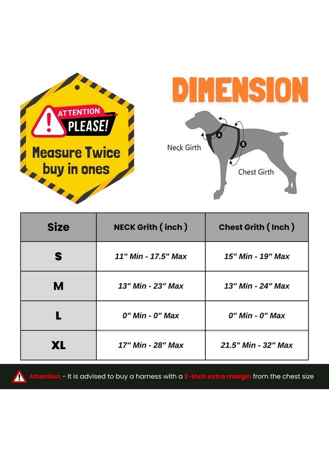 Buraq Pets Premium Dog Harness, Adjustable Dog Vest Harness, Heavy Duty Dog Belt, Perfect for Training, Walking, Running, Hiking, Comfortable & Secure Fit (S, Orange) - Image 3