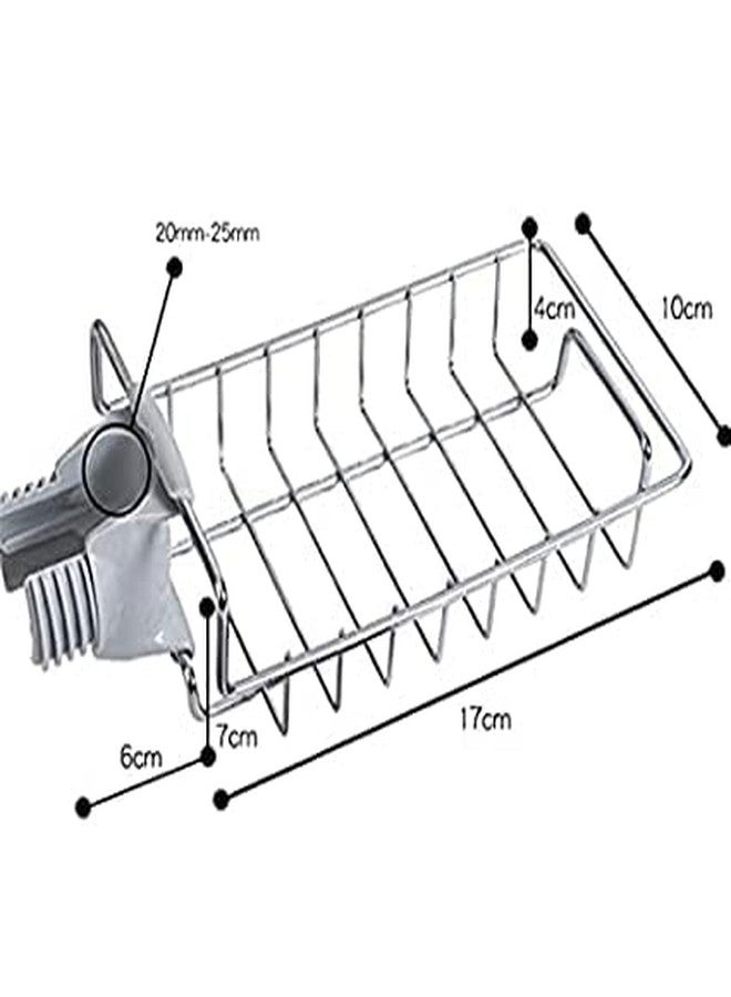 BARRIER HR MALL Kitchen Sink Organizer, Sink Caddy Organizer, Tap Organiser Clip Storage Rack Practical Home & Kitchen Drain Rack with Towel Holder for Soap (Stainless Steel) - Image 4