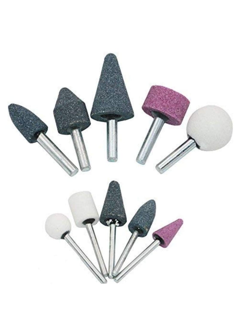 NityaEcommerce NityaEcommerce 10 PcsSet Abrasive Polish Mounted Stone Set Grinding Burr Wheel Shank Grinder Tools Great For Grinding Polishing And Shaping Metal Stone Tile Glass Etc  - Image 1