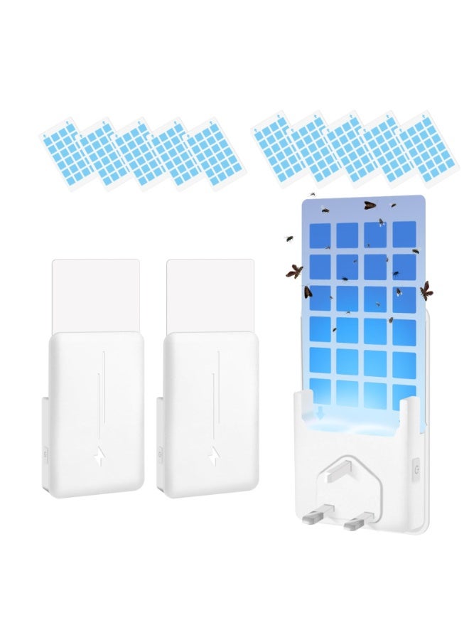ياكيتر قاتل البعوض الإضافي ، مصيدة حشرات داخلية للذباب ، ذباب الفاكهة ، البعوض ، ماسك جاذب للأشعة فوق البنفسجية مع ضوء ليلي قابل للتعديل ، 2 جهاز + 10 قطع بطاقات (أبيض) - Image 1