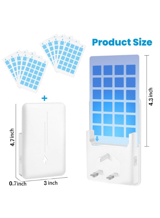 ياكيتر قاتل البعوض الإضافي ، مصيدة حشرات داخلية للذباب ، ذباب الفاكهة ، البعوض ، ماسك جاذب للأشعة فوق البنفسجية مع ضوء ليلي قابل للتعديل ، 2 جهاز + 10 قطع بطاقات (أبيض) - Image 3