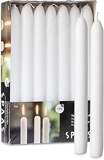 Tribello SPAAS White Dinner Candle Sticks - 14 Pack | 9 Inch Tall White Candlesticks - Burning 8 Hours | Unscented - Image 1