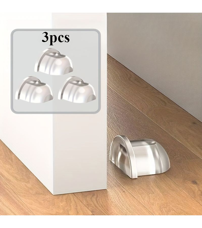 3 Pack Self Adhesive Silicone Door Stopper Set Clear Wall Protector Soft Round Door Handle Anti Collision Strip Buffer - Image 1