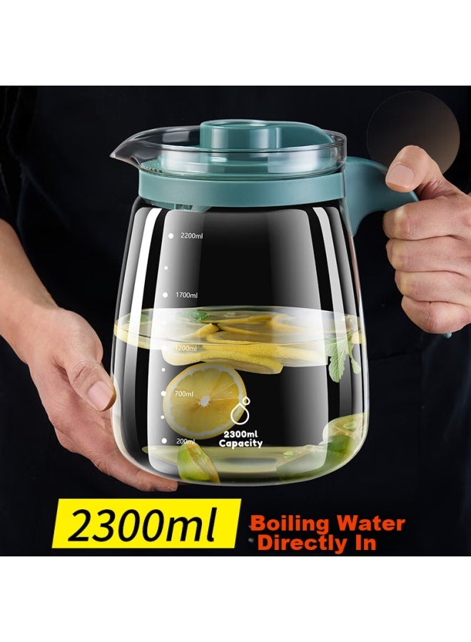 Tianxi Large Capacity Glass Cold Water Pitcher, Flower Tea Cup, Home Tea Infuser, 2300ml, Qixi Gift - Image 5