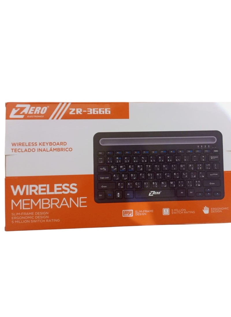 Zero - ZR-3666 mini keyboard works on Android and IOS system and supports Bluetooth & Wireless connection - Image 1