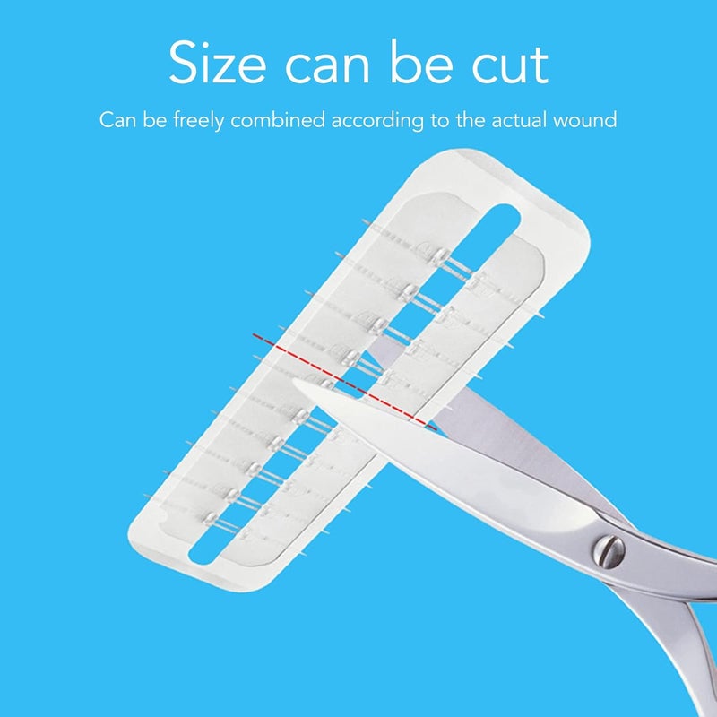 klarako Wound Closure Strips, Wound Closures,Reduce Scar Sutures Wounds, Cuttable Hygienic Zip Stitch Wound Growth,Emergency Wound for Skin Adhesives Bandages Zipper Band Aid - Image 2