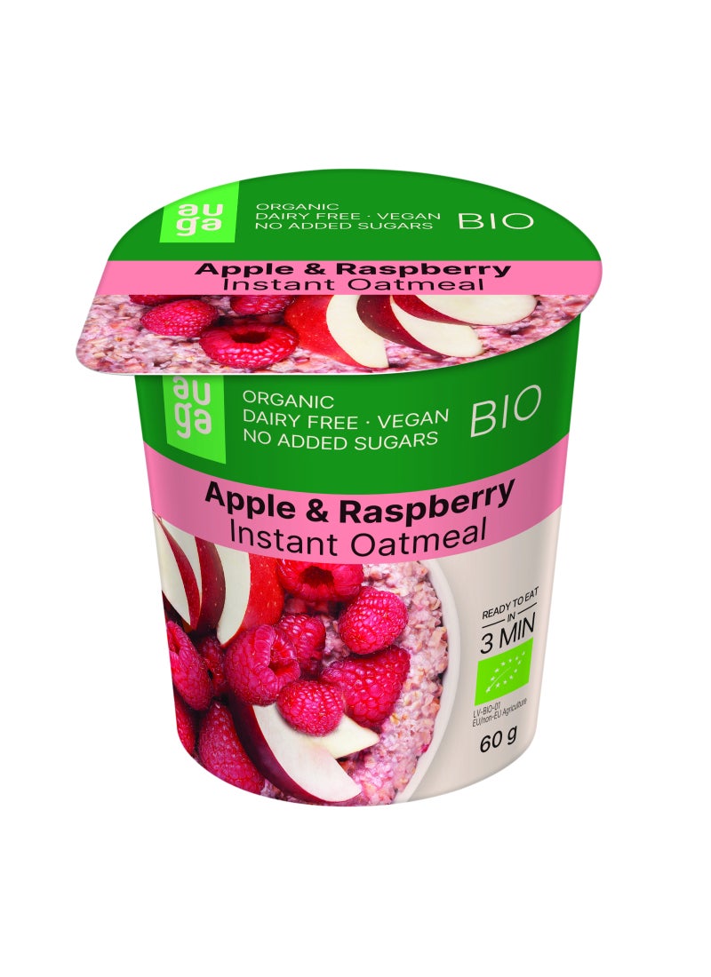 Auga Organic Apple And Raspberry Wholegrain Oatmeal Porridge - Image 1