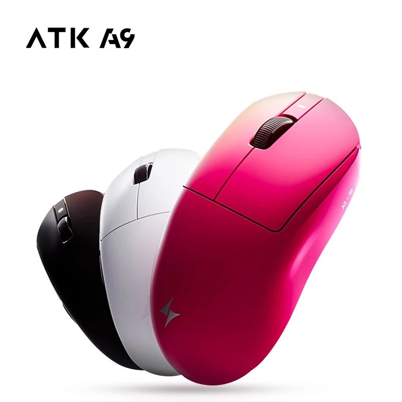 ATK Dragonfly A9 Series Wireless Gaming Mouse Paw3950, Ultralight Ergonomic Tri-Mode FPS Mouse, White - Image 2