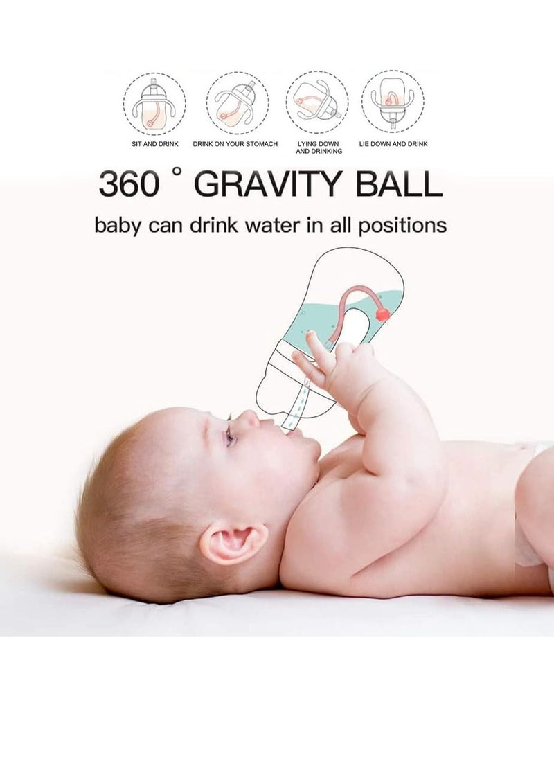 250ml Sippy Cups for Toddlers, Toddler Straw Cups, Transition Sippy Cups 6-12 Months, 360 Degree Water Leak Proof Straw Cup with Scale and Handle