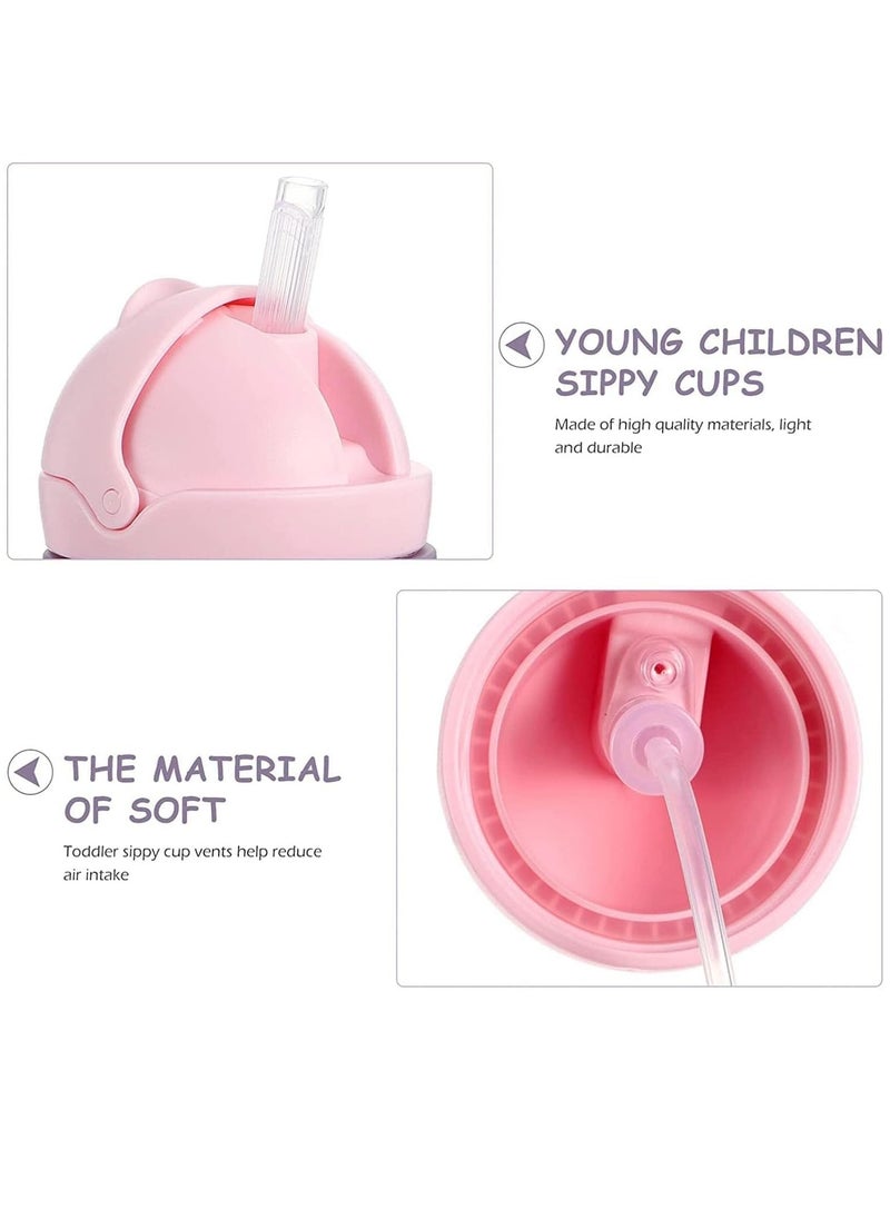 250ml Sippy Cups for Toddlers, Toddler Straw Cups, Transition Sippy Cups 6-12 Months, 360 Degree Water Leak Proof Straw Cup with Scale and Handle