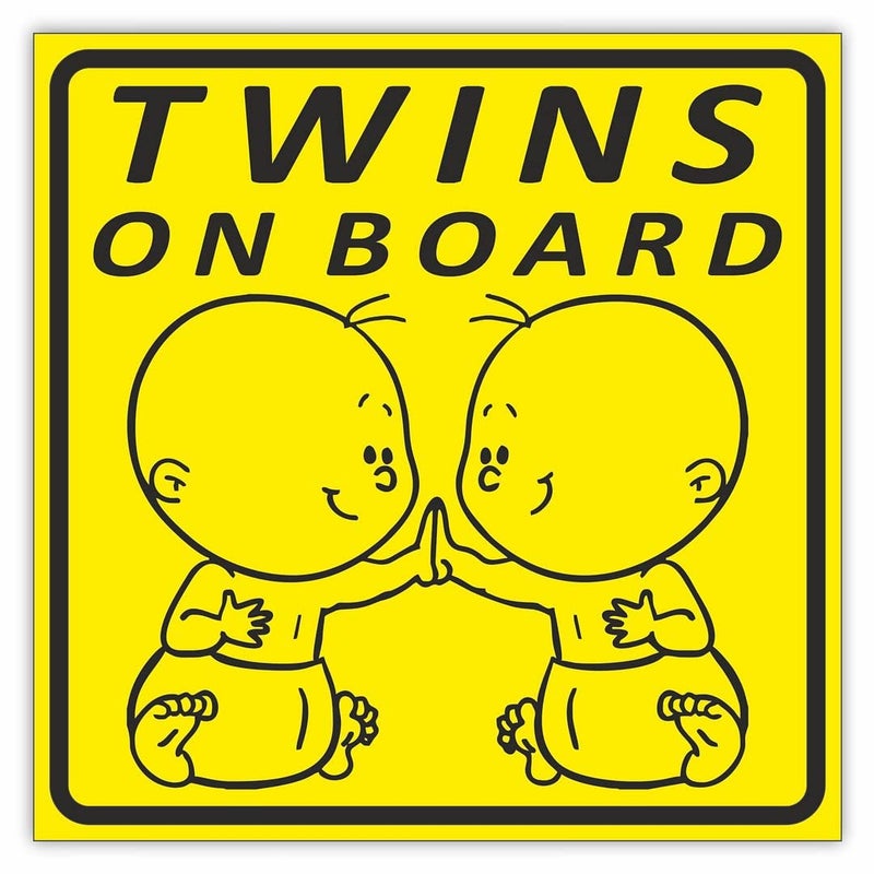 CVANU Twins on Board Kid's Safety Sticker for Car_Pack of 2, Size(5.5inch X 5.5inch)_cv27 - Image 5
