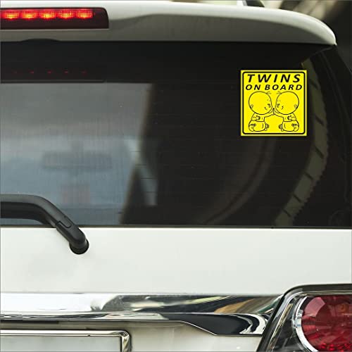 CVANU Twins on Board Kid's Safety Sticker for Car_Pack of 2, Size(5.5inch X 5.5inch)_cv27 - Image 3