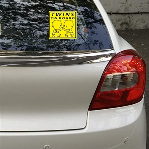 CVANU Twins on Board Kid's Safety Sticker for Car_Pack of 2, Size(5.5inch X 5.5inch)_cv27 - Image 2